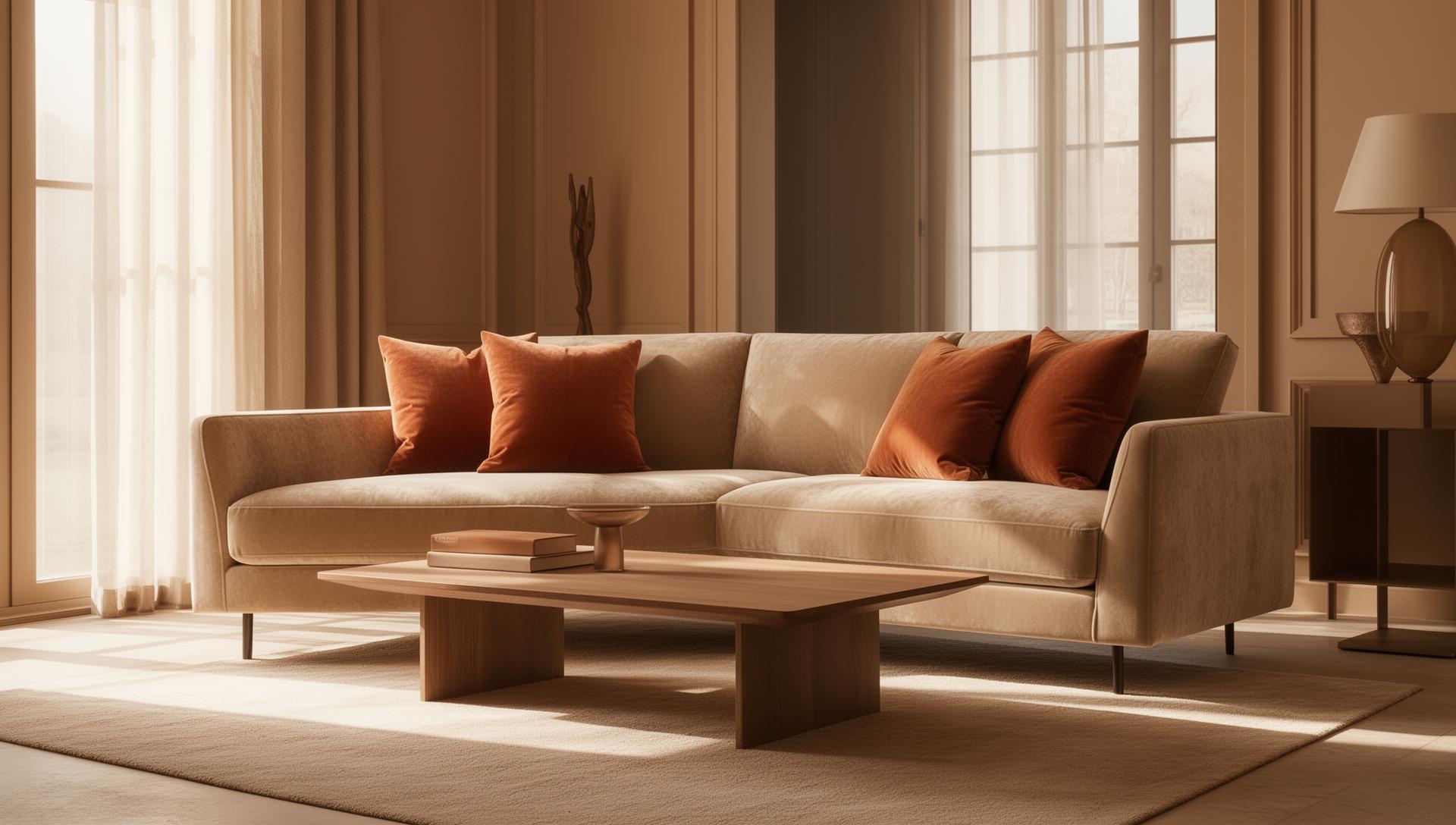 Luxurious modern living room with elegant furniture